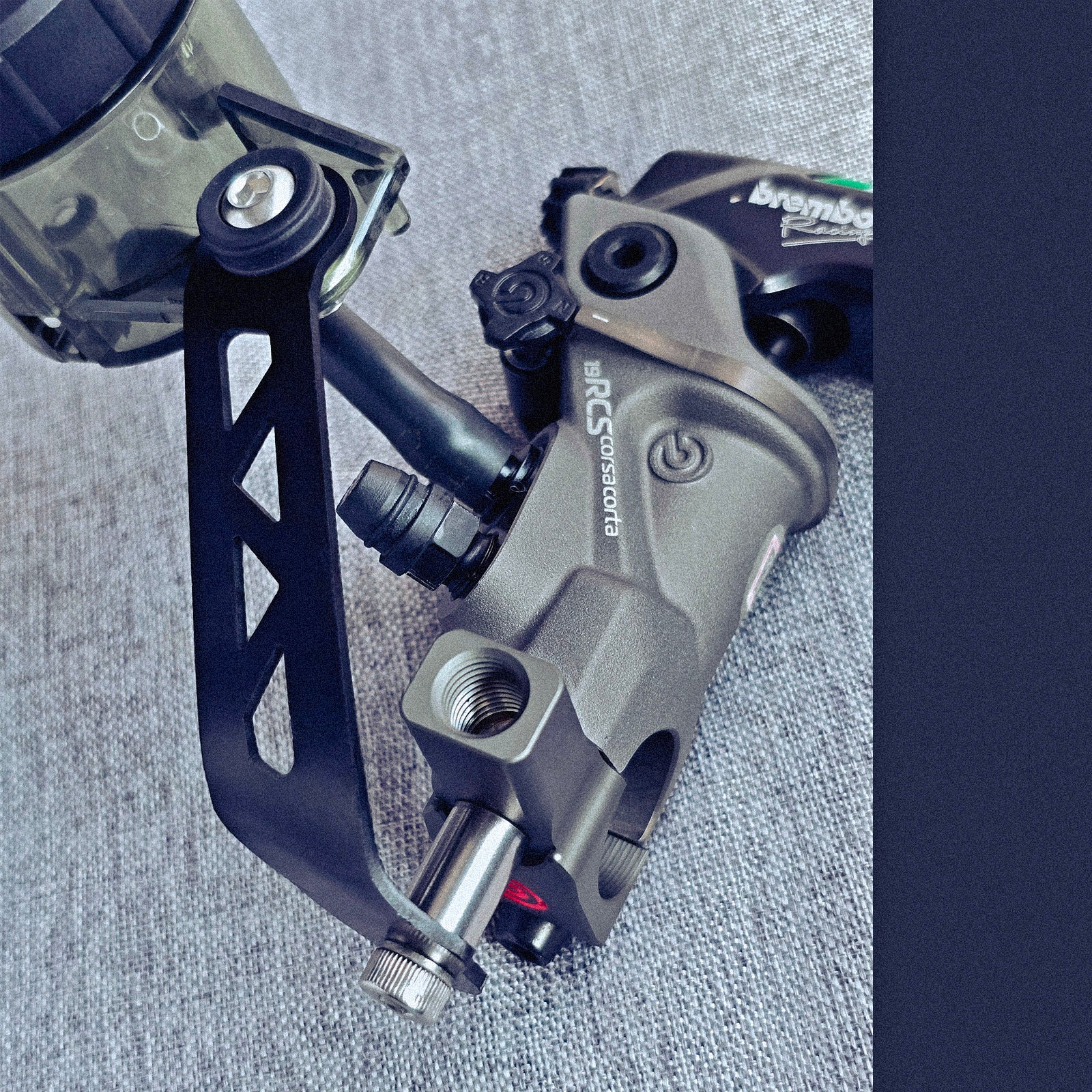 Brembo style black bracket set