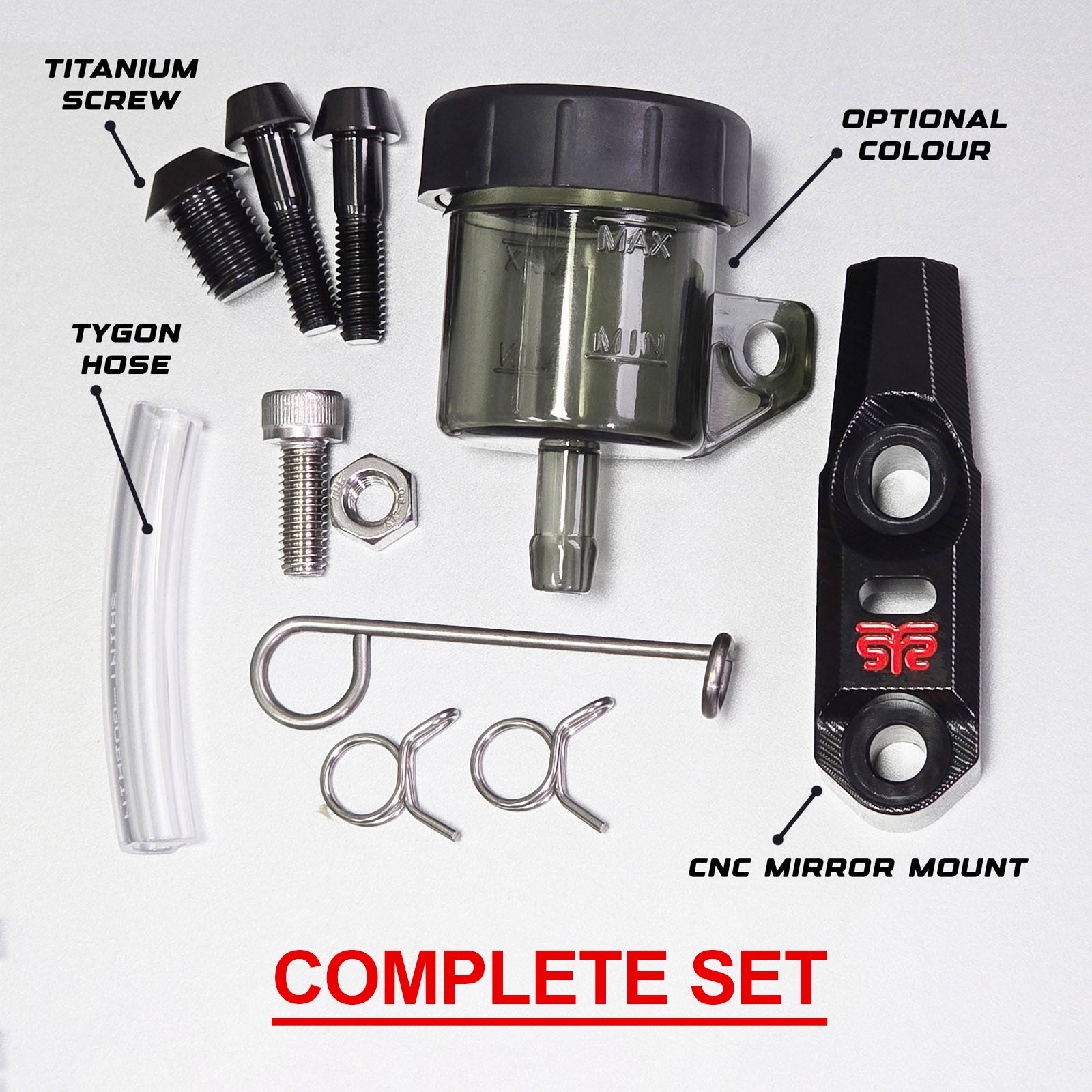 Rod type mounting kit with mirror mount